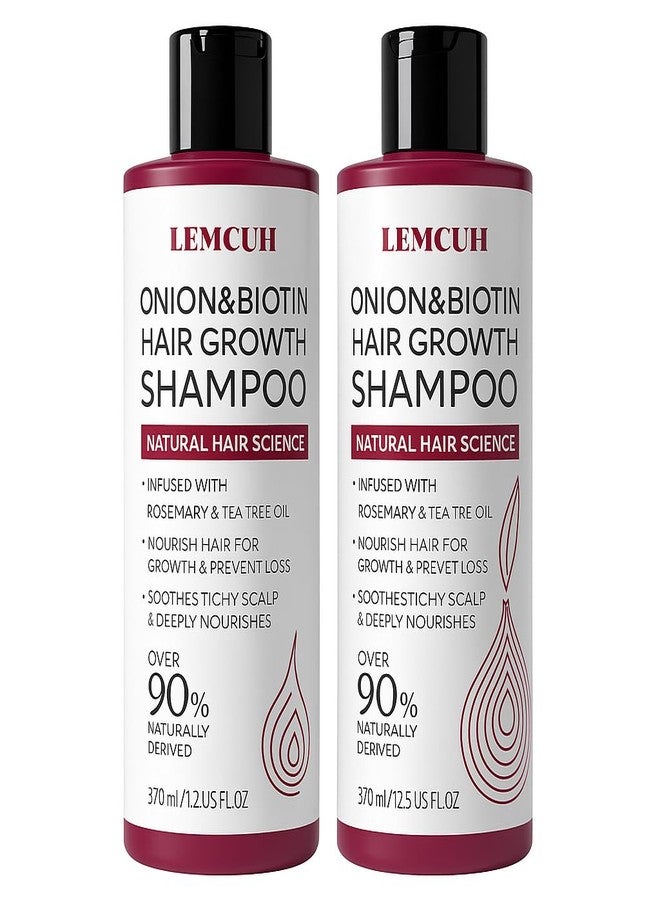 Lemcuh Biotin & Onion Shampoo for Hair Growth: Anti Hair Loss Volumizing Thickening Shampoo for Thinning Hair - Silicone Sulfate-Free Formula with Botanical Nutrients for Sensitive Scalp 2 Pack (25 floz) - Image 1